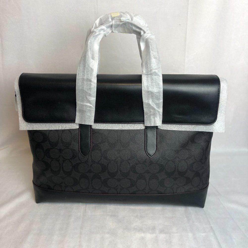 NWT COACH F77858  Hamilton Port Shadow Business Case signature Bag